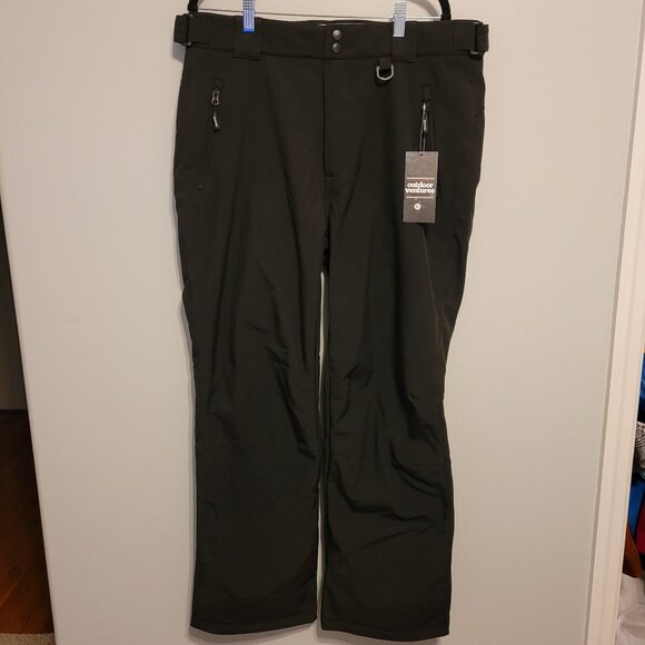 NWT Outdoor Ventures Black Fleece Lined Water Resistant Elastic Snow  Men Size L - Picture 1 of 10